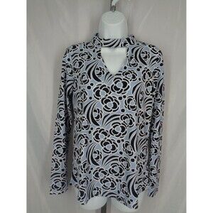 Ann Taylor Factory Blue Floral Choker Top Blouse Size XS New